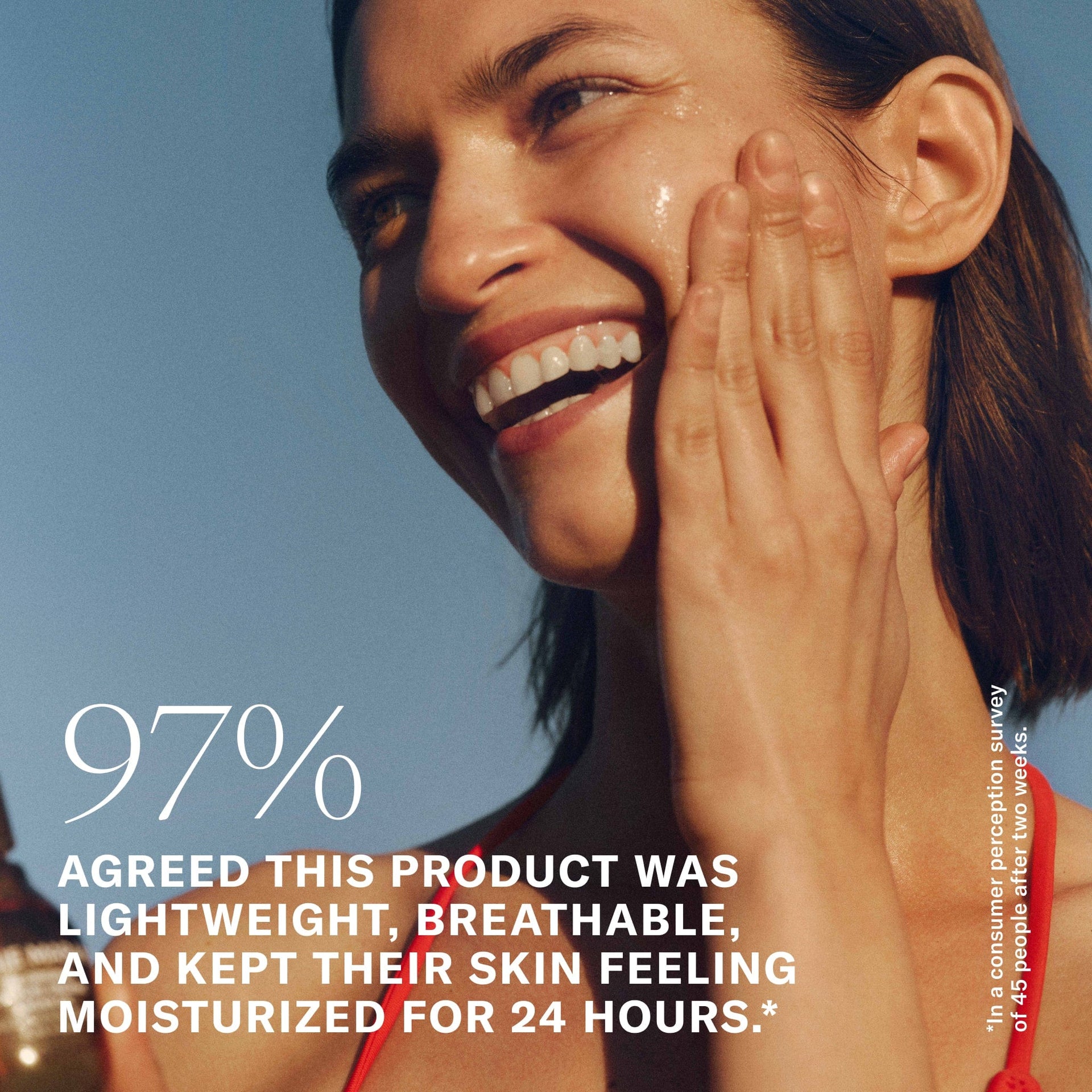 97% Agreed this product was lightweight, breathable, and kept their skin feeling moisturized for 24 hours.*