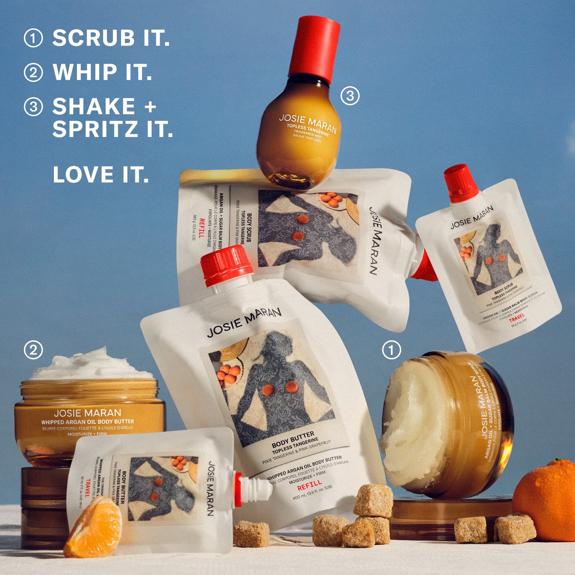 1. Scrub it. 2. Whip it. 3. Shake + Spritz it. Love it.