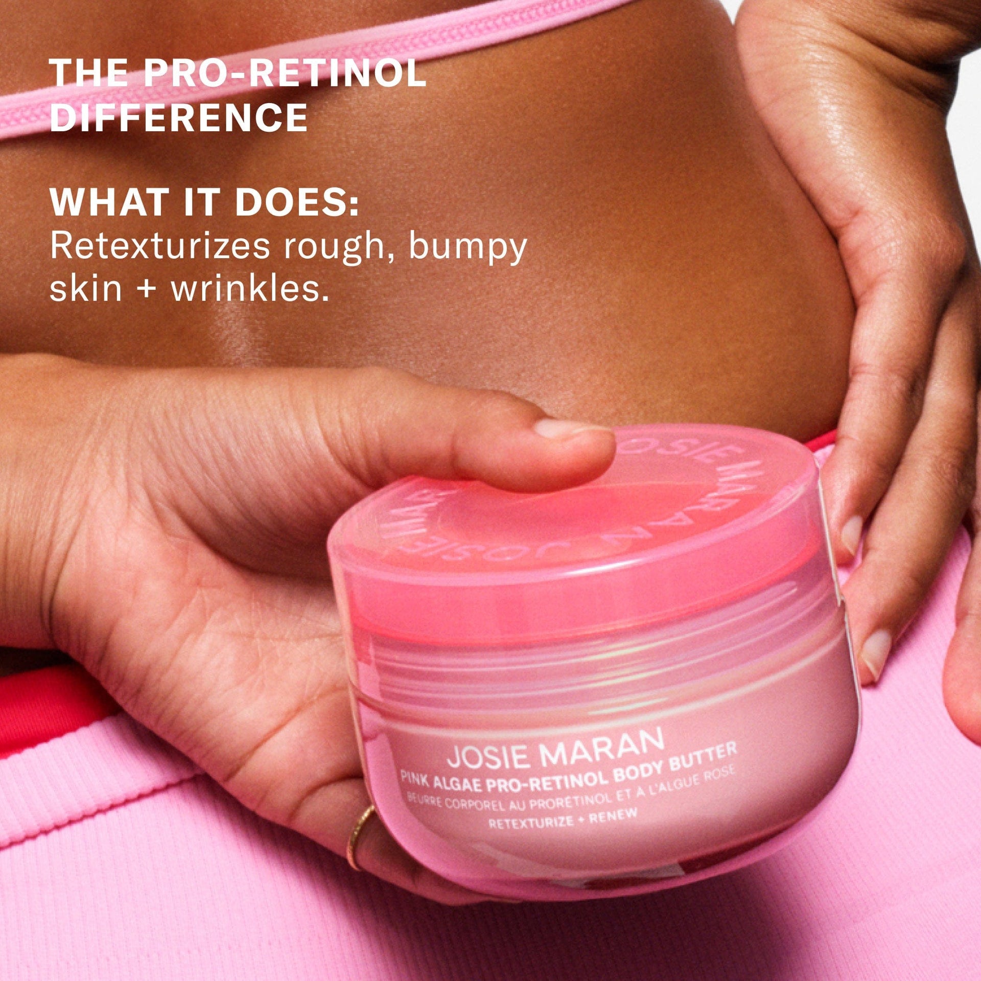 The Pro-Retinol retexturizes rough, bumpy skin + wrinkles