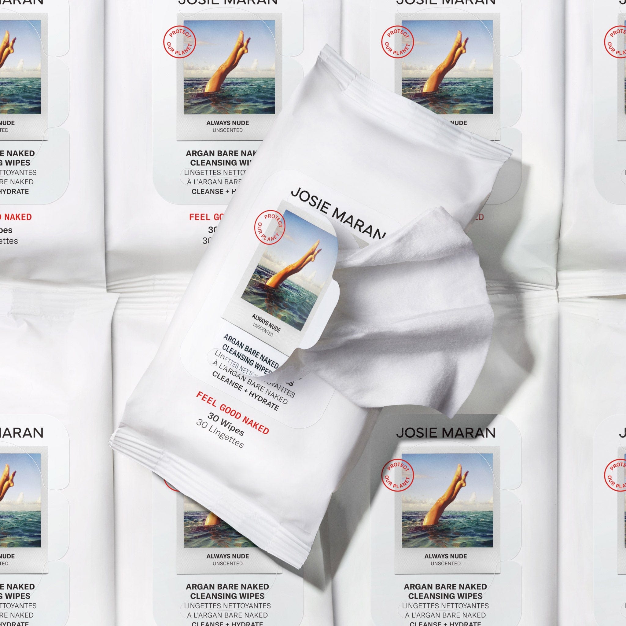 Argan Bare Naked Cleansing Wipes - JOSIE MARAN